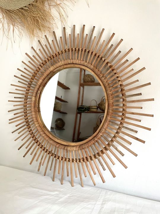 Rattan mirror