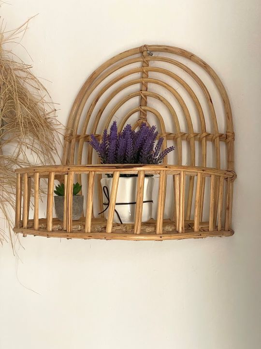 Rattan arch wall hang